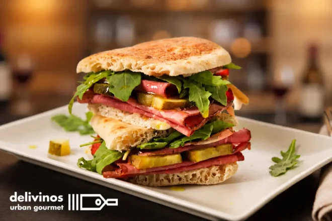 bocadillo de pastrami. Deli Pastrami Delivinos